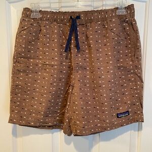 Patagonia Brown Swim Trunks with Elastic Waistband